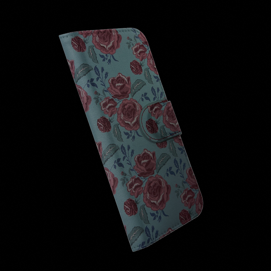 Caseit iPhone 8/7/6 & SE 2020 Wallet folio case, includes film protector - Rose Design