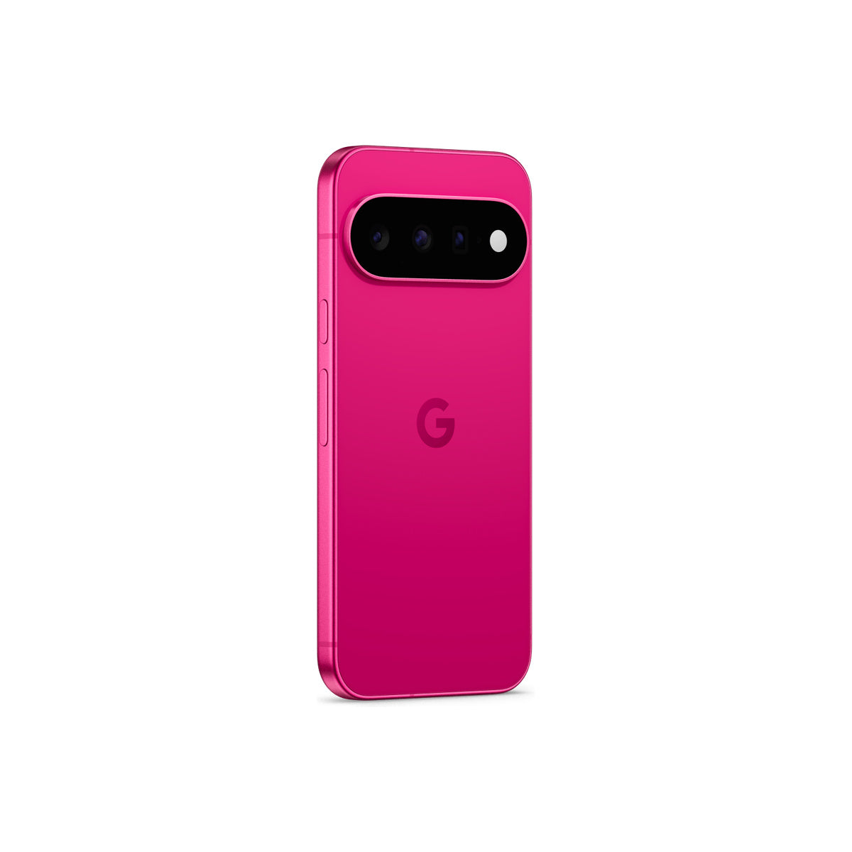 Google Pixel 11 in Hibiscus, angled rear view