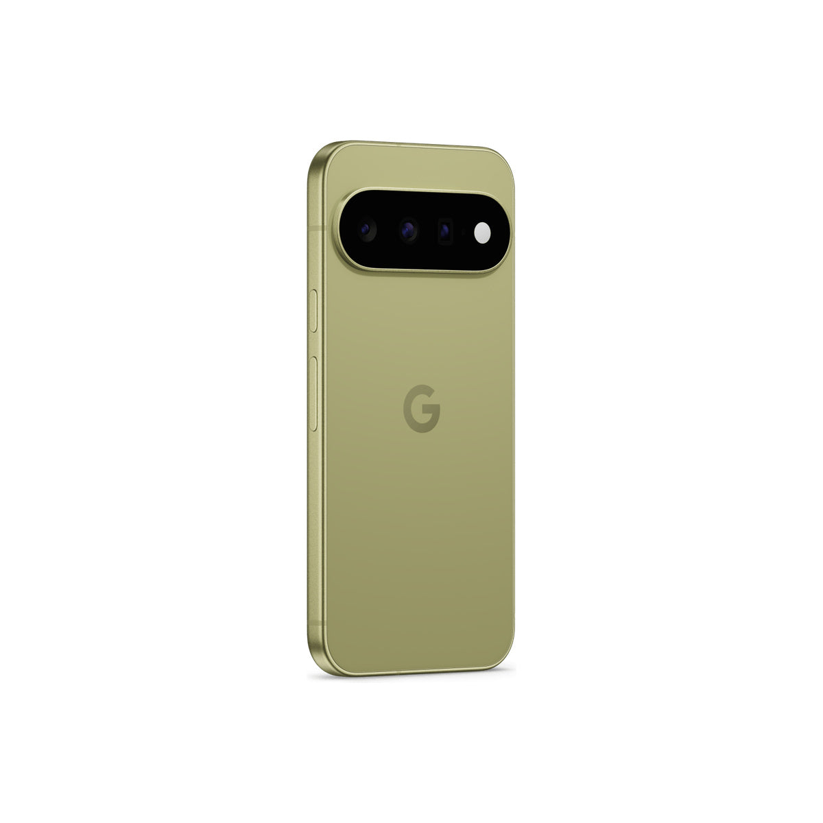 Google Pixel 11 in Pistachio, angled rear view