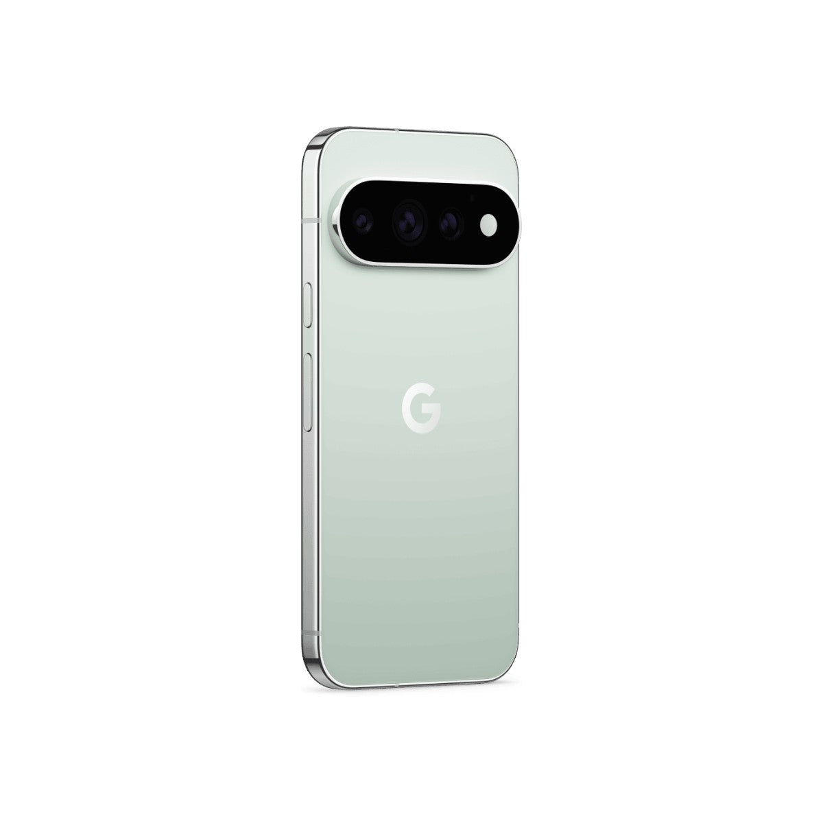 Google Pixel 11 Pro in Fog, angled rear view