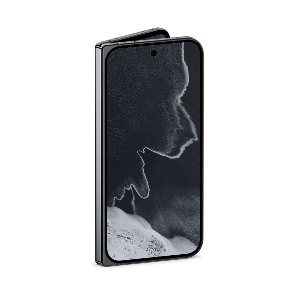 Google Pixel 11 Pro Fold in Obsidian, angled front view
