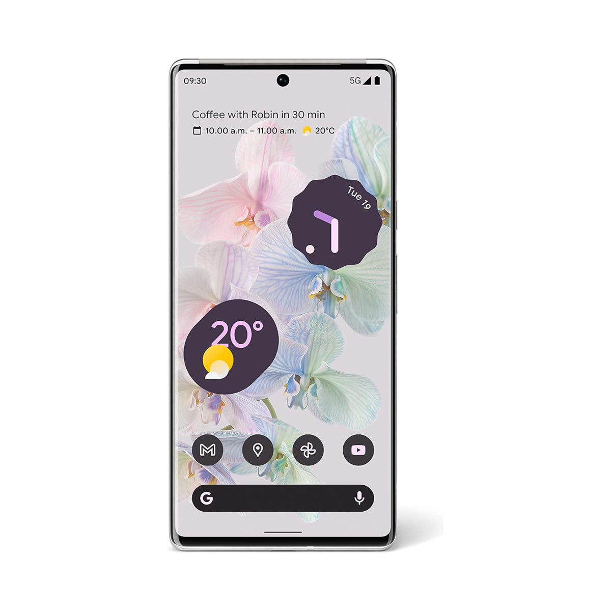Google Pixel 6 Pro in Cloudy White, front view