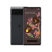 Google Pixel 6 in Stormy Black, front and rear view