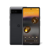Google Pixel 6a in Charcoal, front and rear view