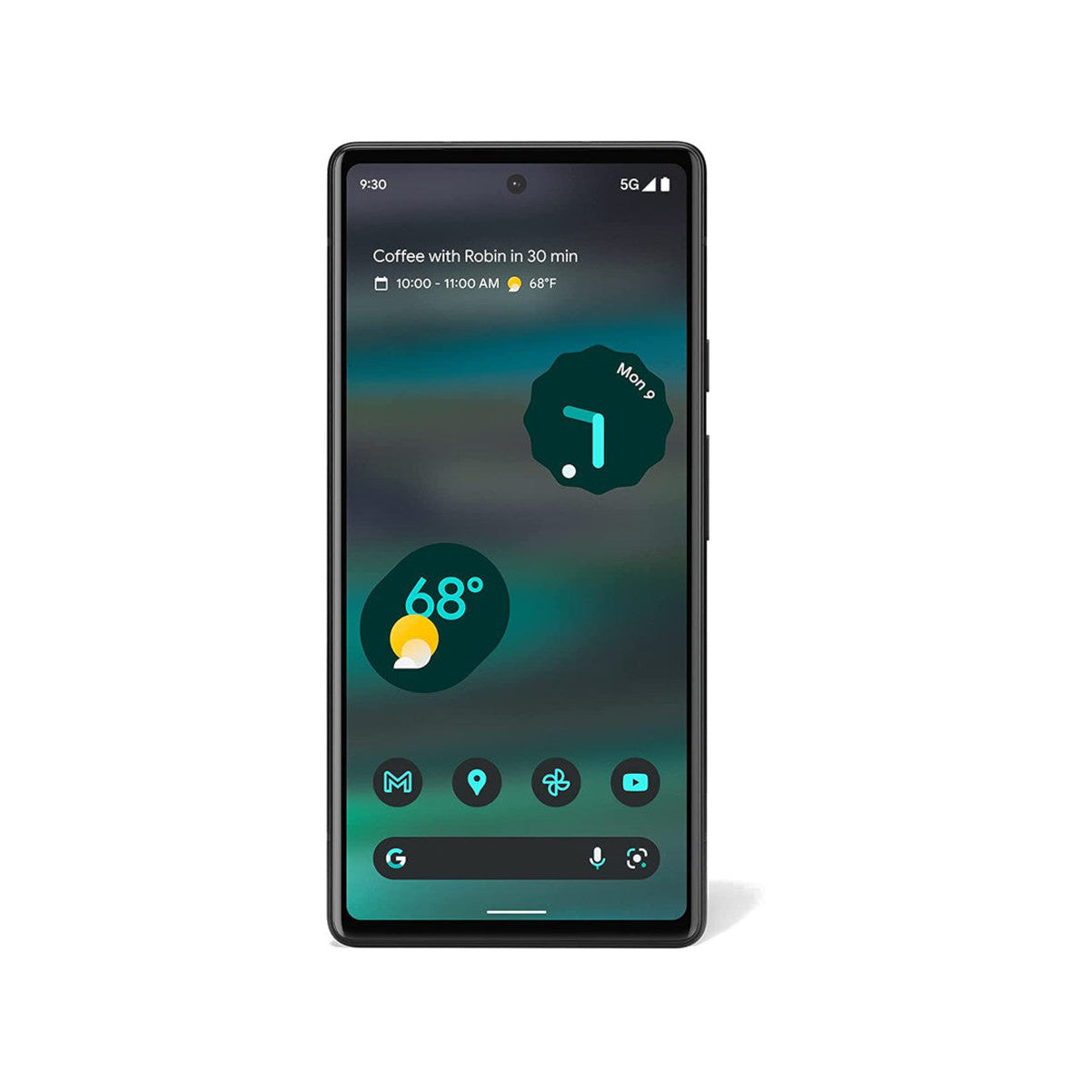 Google Pixel 6a in Sage, front view