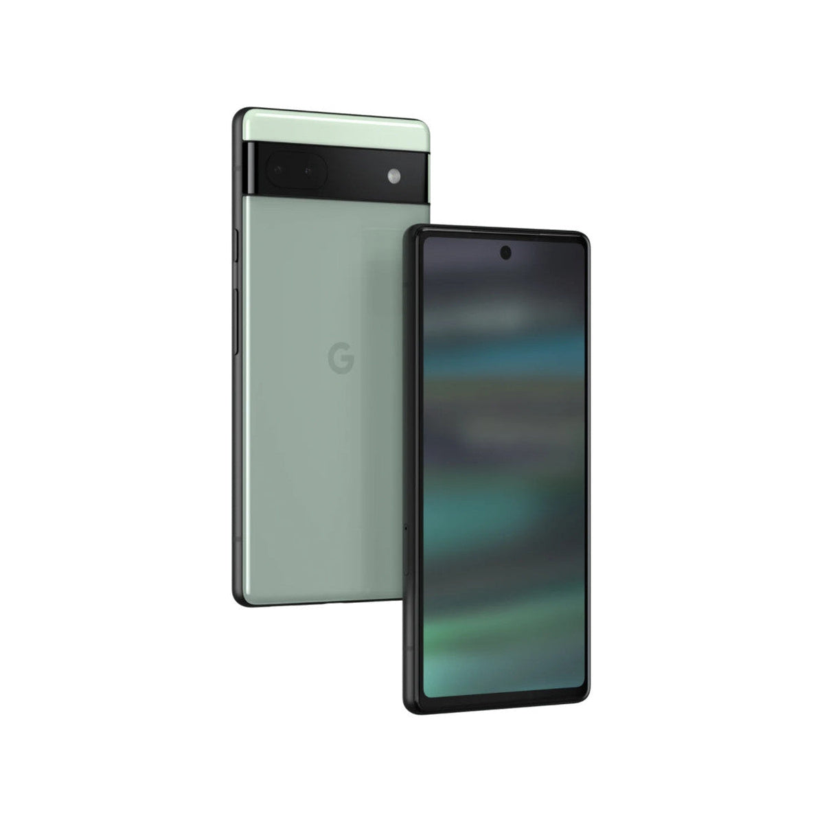 Google Pixel 6a in Sage, angled view