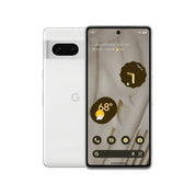Google Pixel 7 in Snow, front and rear view