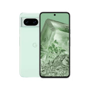 Google Pixel 8 in Mint, front and rear view