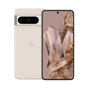 Google Pixel 8 Pro in Porcelain, front and rear view