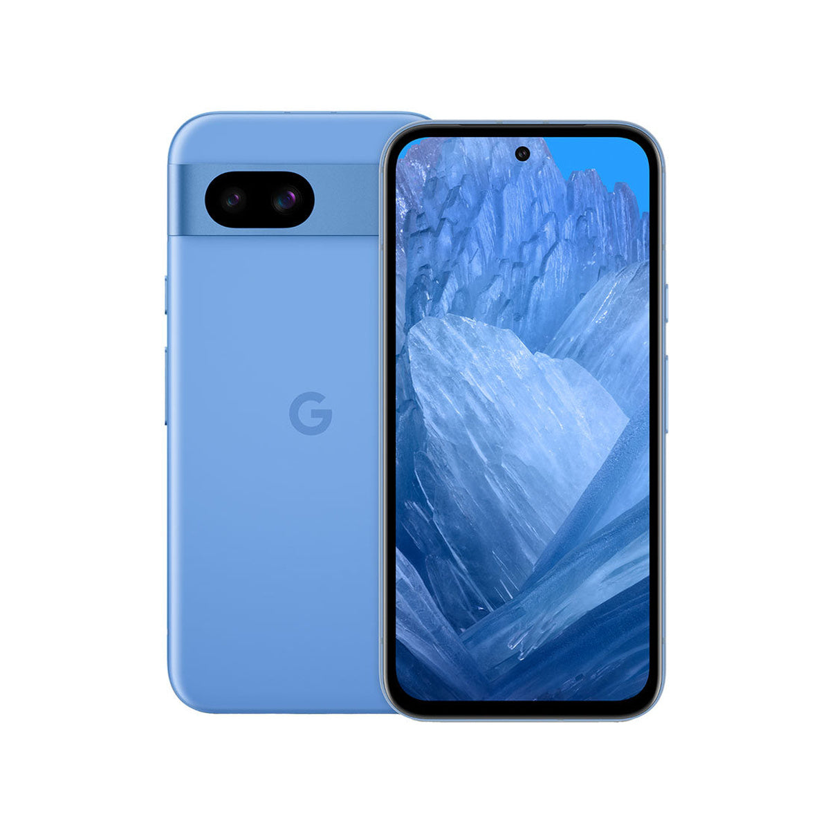 Google Pixel 8a in Bay, front and rear view
