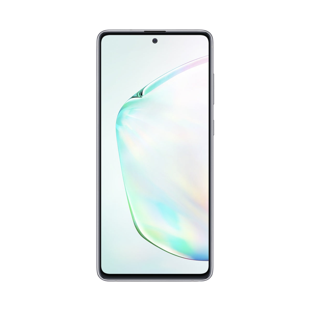Samsung Galaxy Note10 Lite in Aura Glow, front view