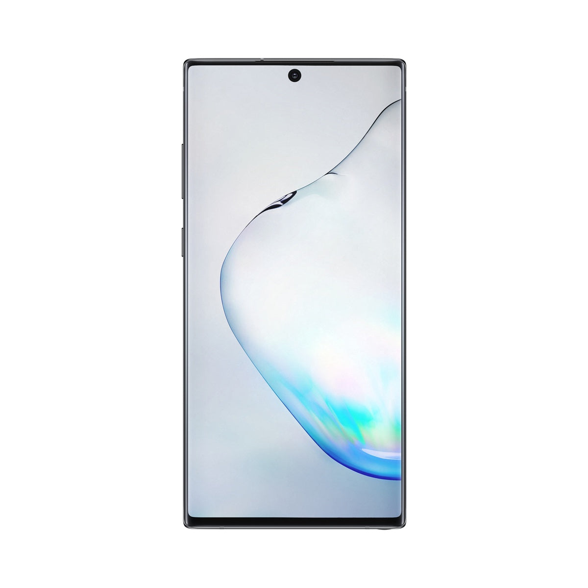 Samsung Galaxy Note10+ 5G in Aura Black, front view