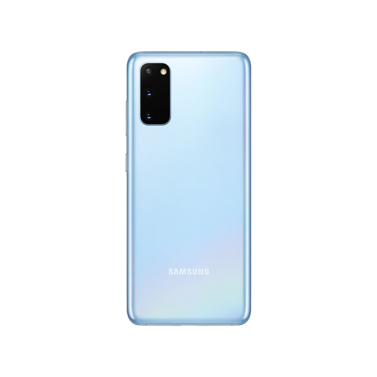 Samsung Galaxy S20 in Cloud Blue, rear view