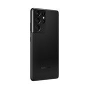 Samsung Galaxy S21 Ultra in Phantom Black, angled rear view