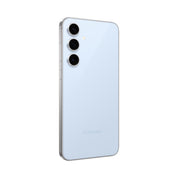 Samsung Galaxy S24 FE in Blue, angled rear view