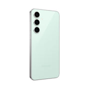 Samsung Galaxy S24 FE in Mint, angled rear view