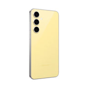 Samsung Galaxy S24 FE in Yellow, angled rear view