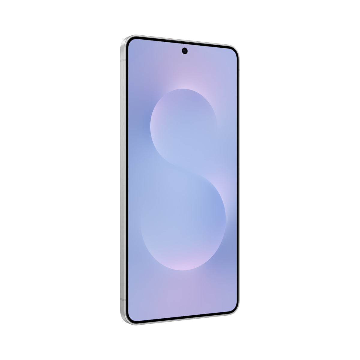 Samsung Galaxy S25 Edge in Titanium Icy Blue, angled front view