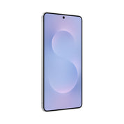 Samsung Galaxy S25 Edge in Titanium Icy Blue, angled front view