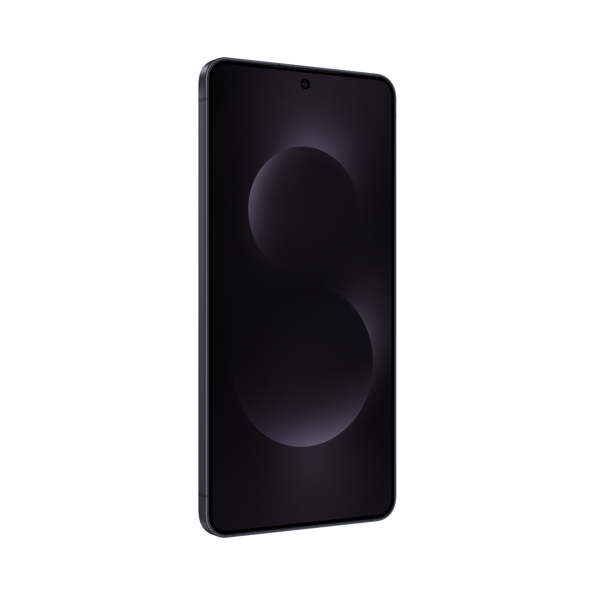 Samsung Galaxy S25 Edge in Titanium Jet Black, angled front view