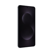 Samsung Galaxy S25 Edge in Titanium Jet Black, angled front view
