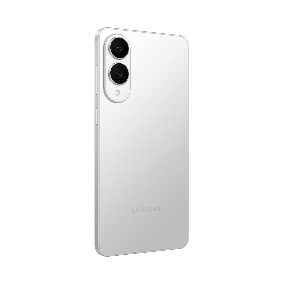 Samsung Galaxy S25 Edge in Titanium Silver, angled rear view
