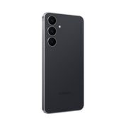 Samsung Galaxy S25 FE in Jet Black, angled rear view