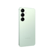 Samsung Galaxy S25 in Mint, angled rear view