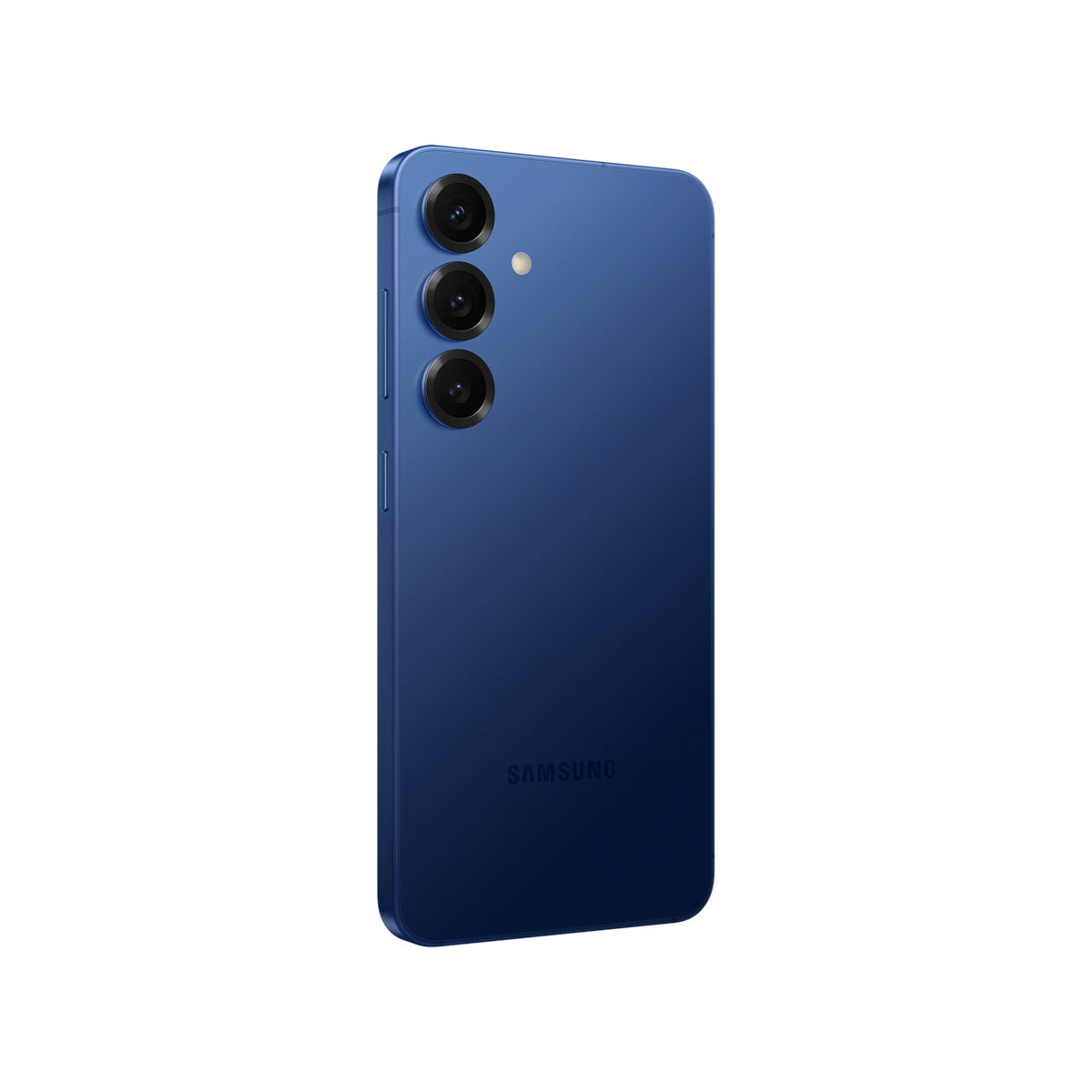 Samsung Galaxy S25 in Navy, angled rear view