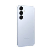 Samsung Galaxy S25 Plus in Icy Blue, angled rear view
