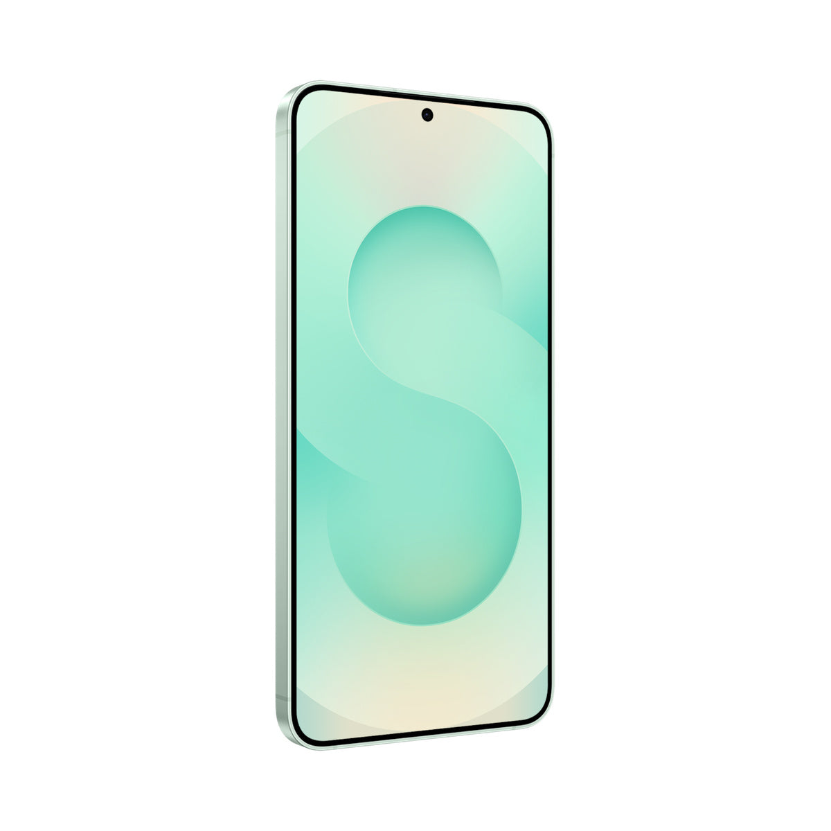 Samsung Galaxy S25 Plus in Mint, angled front view