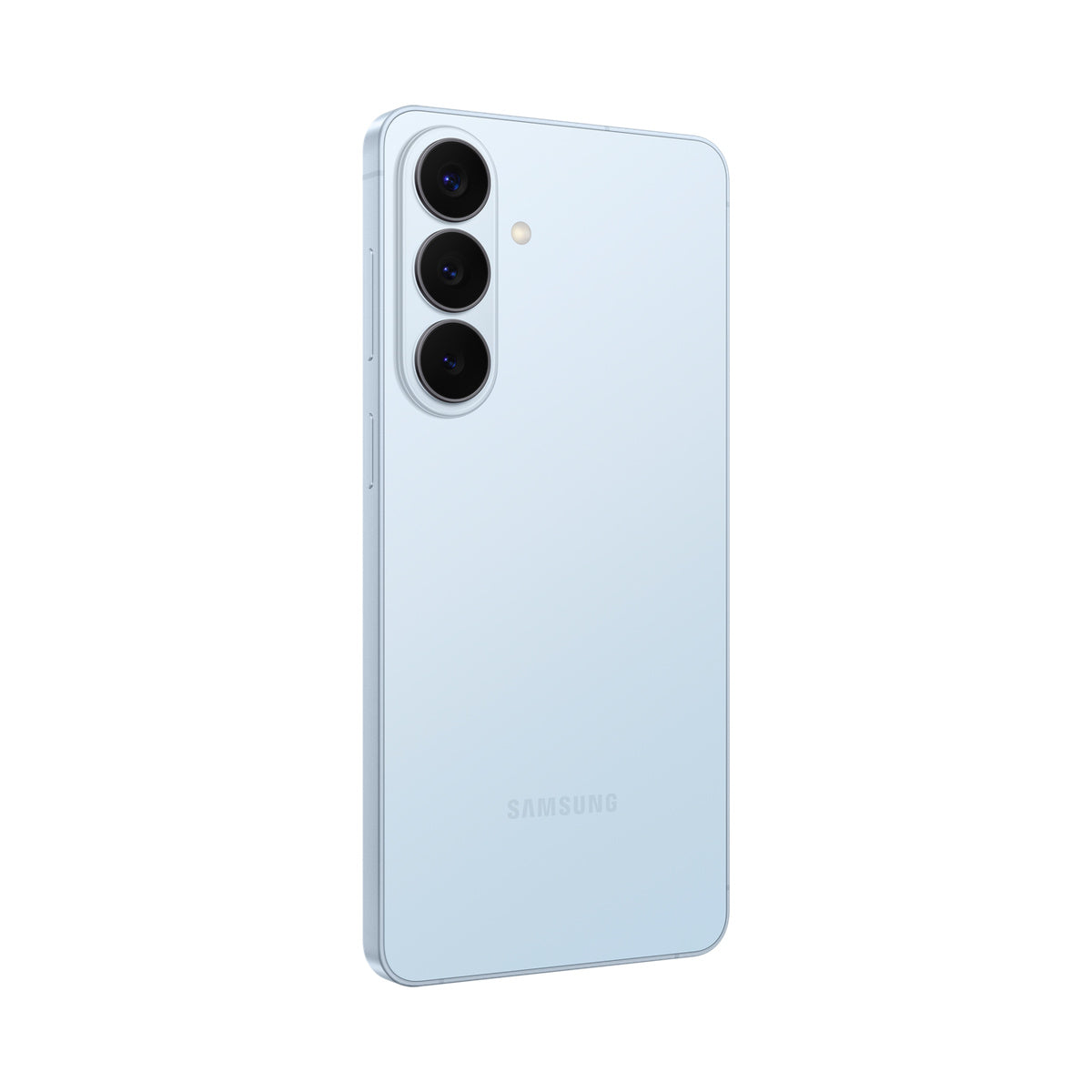 Samsung Galaxy S26 Plus in Sky Blue, angled rear view