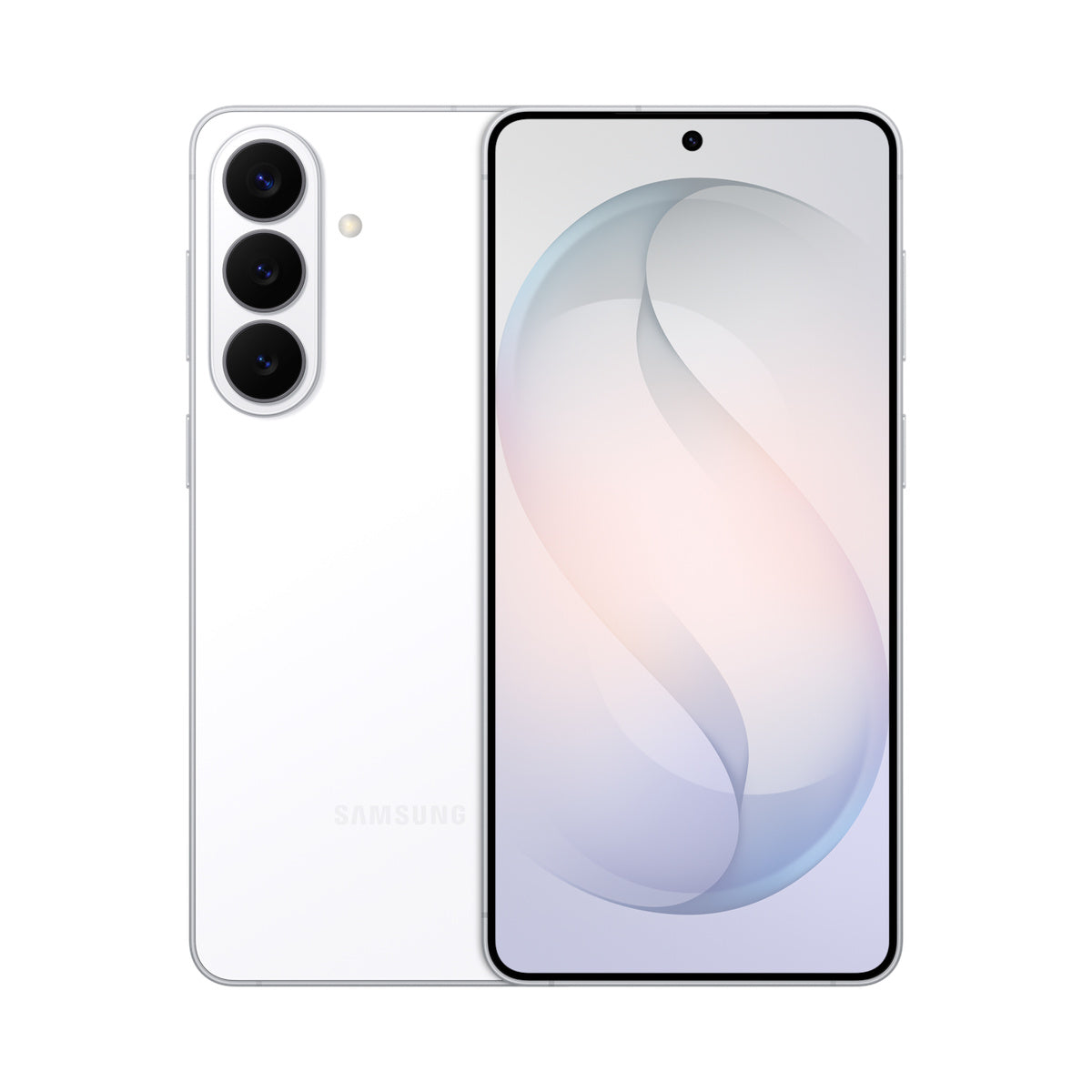 Samsung Galaxy S26 Plus in White, front and rear view