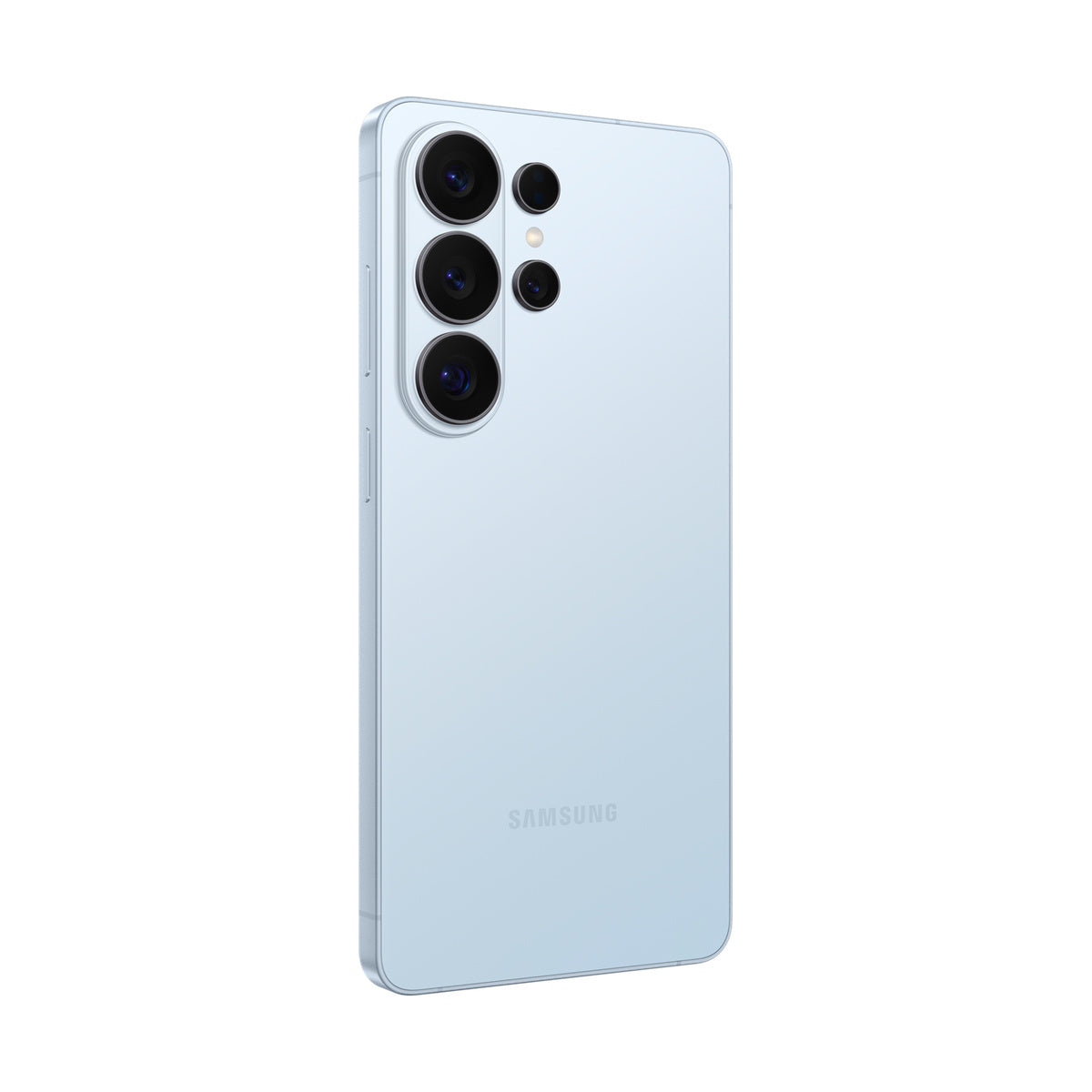 Samsung Galaxy S26 Ultra in Sky Blue, angled rear view