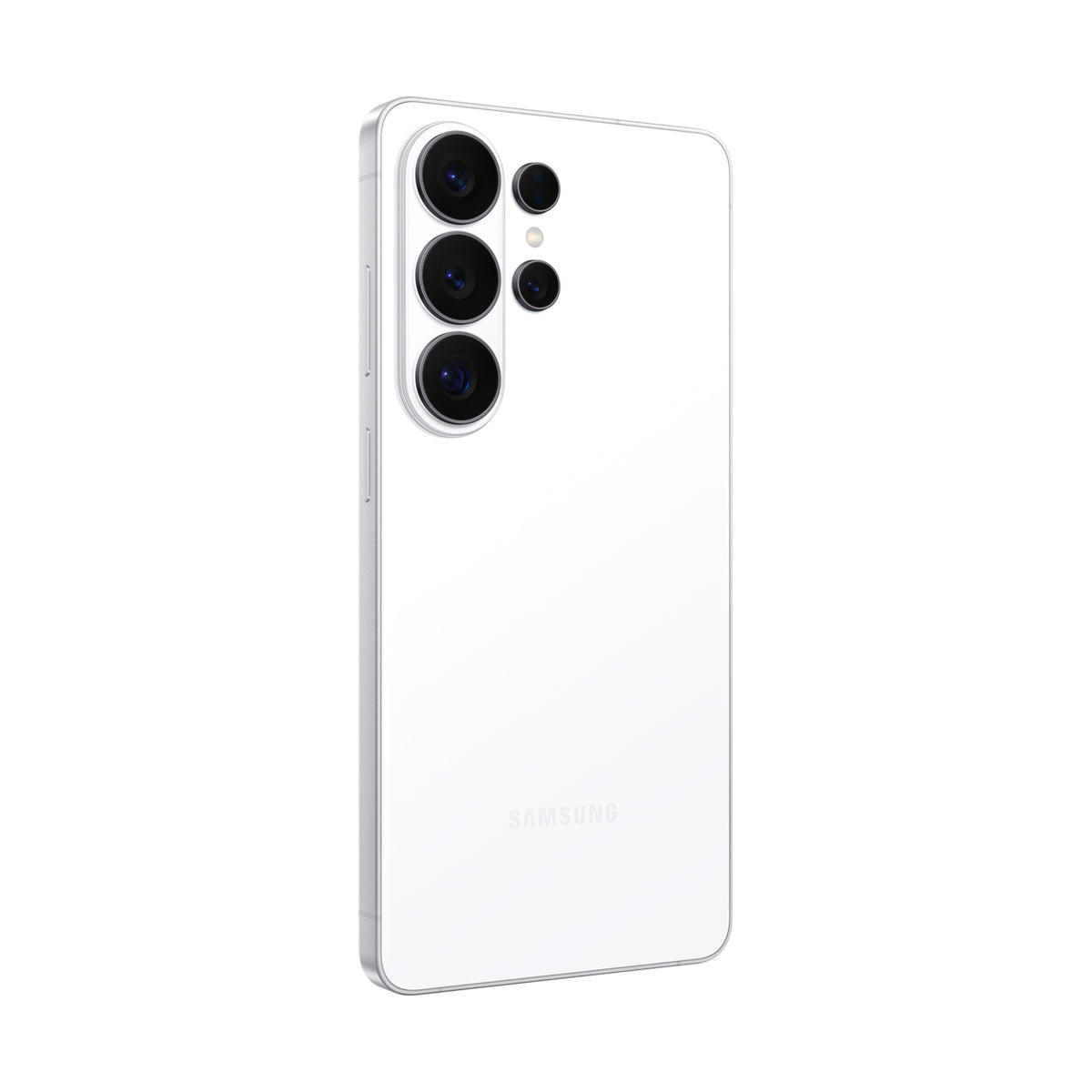 Samsung Galaxy S26 Ultra in White, angled rear view