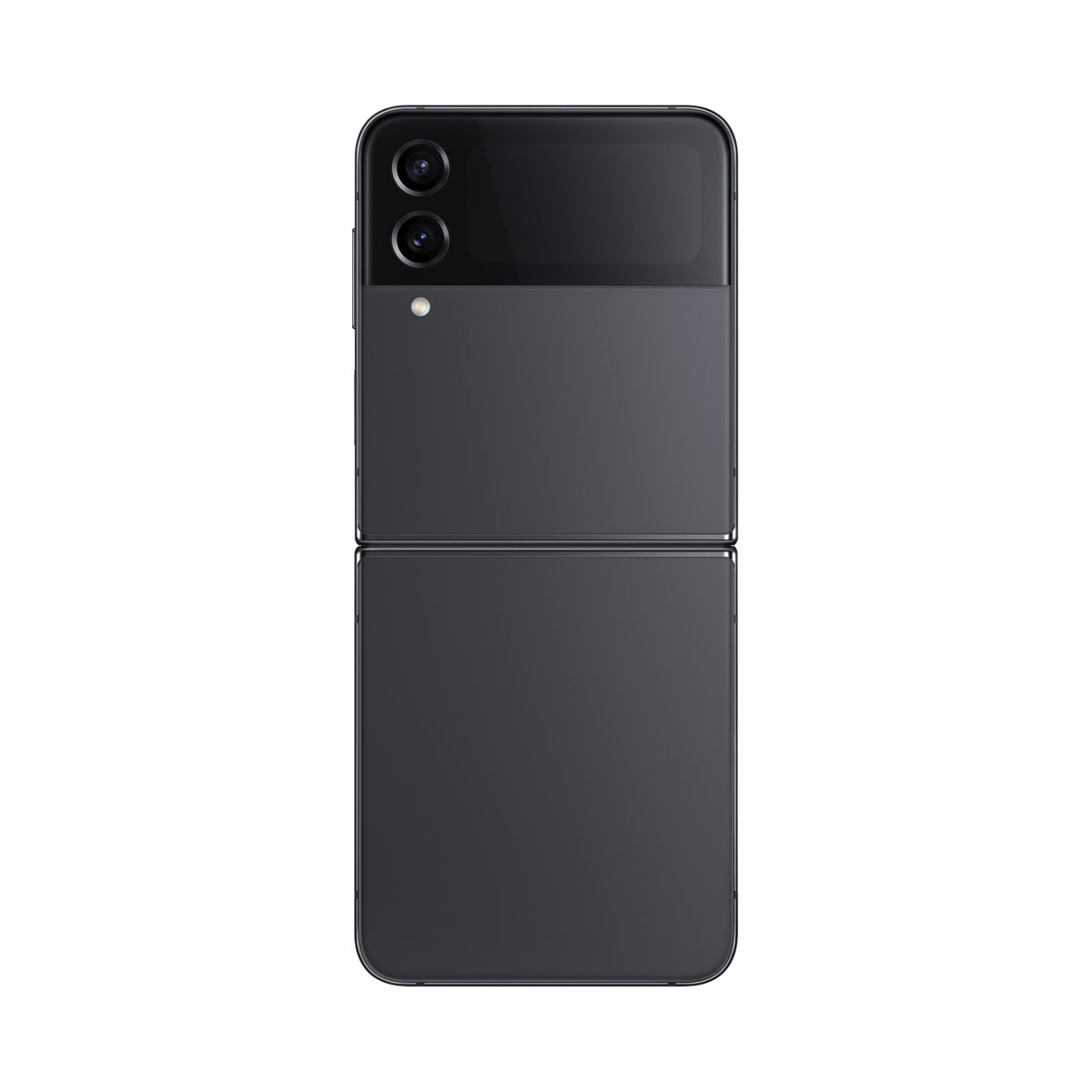 Samsung Galaxy Z Flip4 in Graphite, open rear view
