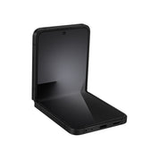 Samsung Galaxy Z Flip7 FE in Black, angled half-open view