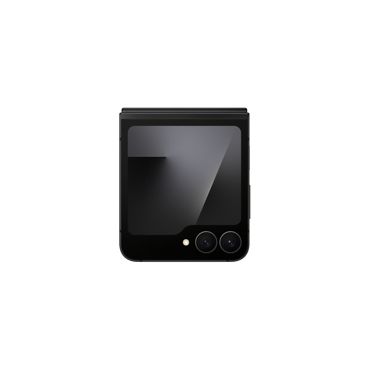 Samsung Galaxy Z Flip7 FE in Black, folded cover screen