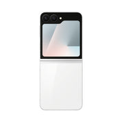 Samsung Galaxy Z Flip7 FE in White, unfolded rear and cover screen