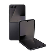 Samsung Galaxy Z Flip7 in Jetblack, front and rear view
