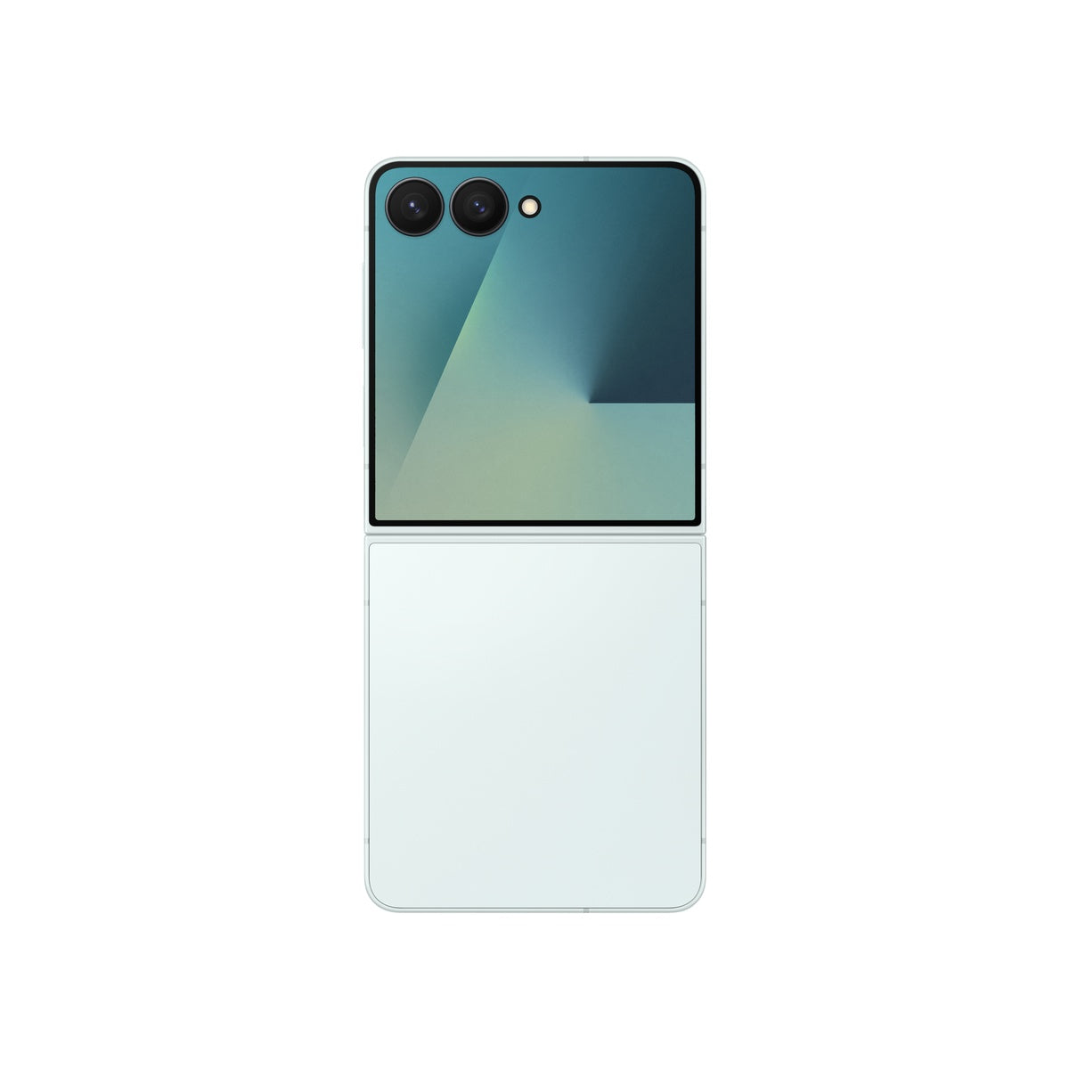 Samsung Galaxy Z Flip7 in Mint, rear view