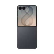 Samsung Galaxy Z Flip8 in Graphite, unfolded rear and cover screen