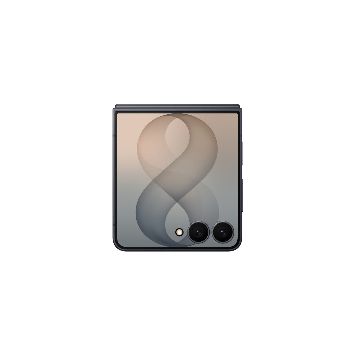 Samsung Galaxy Z Flip8 in Graphite, folded cover screen