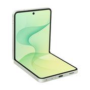 Samsung Galaxy Z Flip8 in Mint, angled half-open view