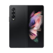 Samsung Galaxy Z Fold3 in Phantom Black, open rear view