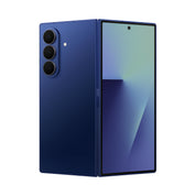 Samsung Galaxy Z Fold7 in Blue Shadow, front and rear view