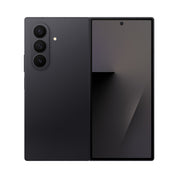 Samsung Galaxy Z Fold7 in Jetblack, unfolded rear and cover screen