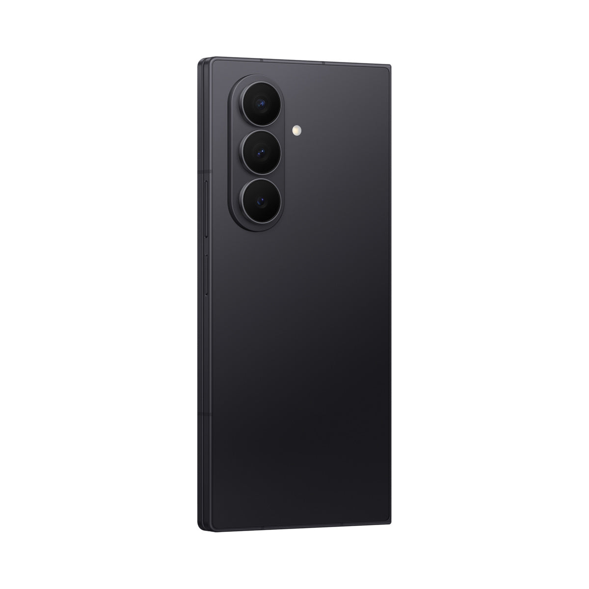 Samsung Galaxy Z Fold7 in Jetblack, angled rear view