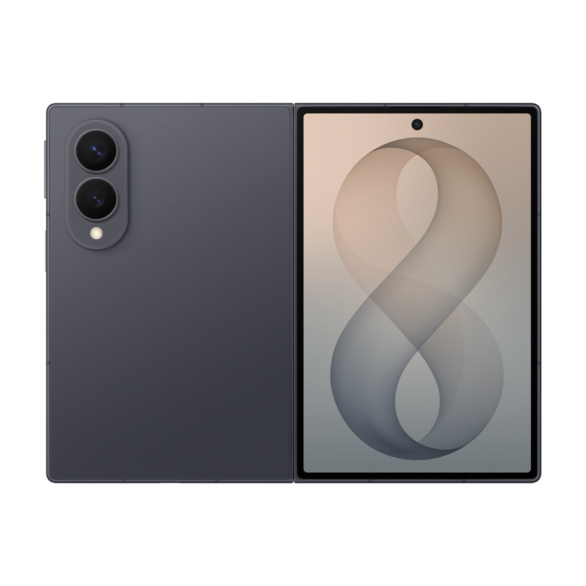 Samsung Galaxy Z Fold8 in Graphite, front and rear view