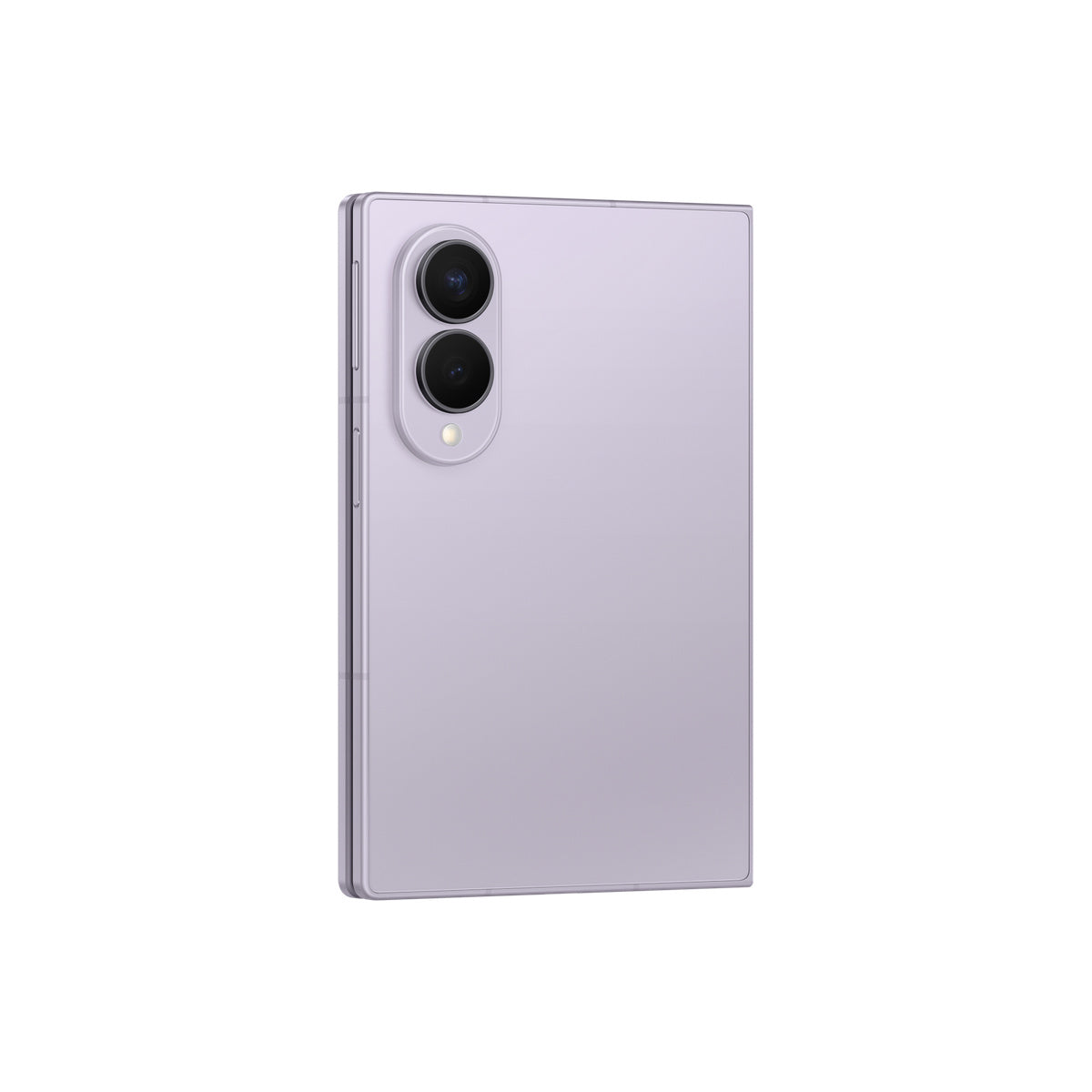 Samsung Galaxy Z Fold8 in Lavender, angled rear view